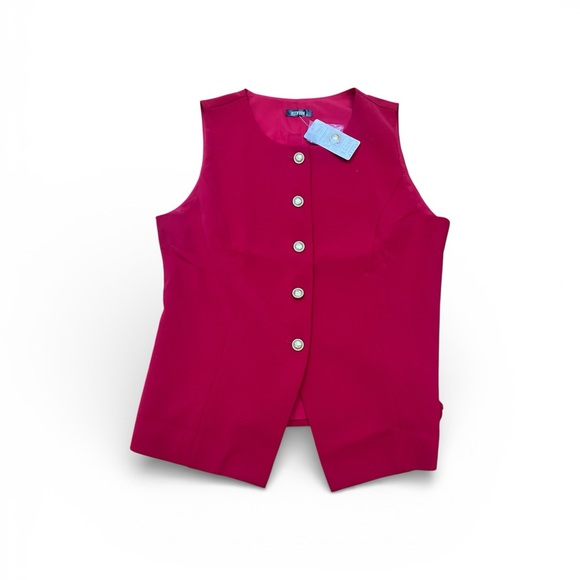 Red Button-Up Vest - Picture 4 of 8